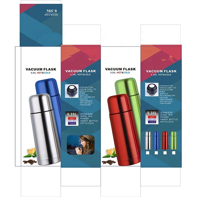 Factory 350ml 500ml  Eco Friendly Vacuum Insulated Stainless Steel Water Bottle with Silicon Rubber