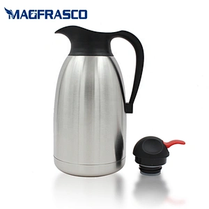 Factory 1L 1.2L 1.5L 2L Leak Proof Hotel Airline  Double Wall Stainless Steel Press Thermos Yemen Coffee Pots