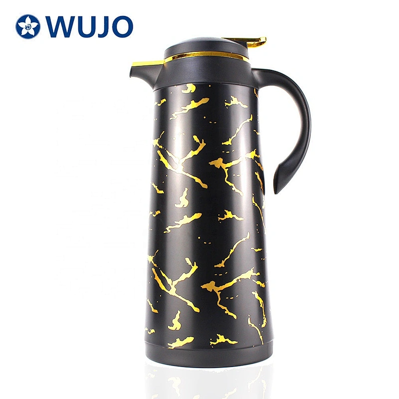 NEW black gold 1Liter arabic tea coffee thermos vacuum flask glass inner