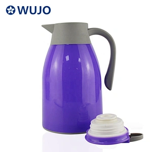 Best selling 1 liter purple glass liner hot drink tea water plastic thermos arabic coffee flask