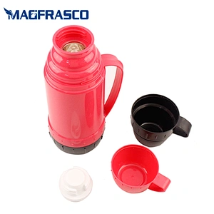 Factory 0.45L 1L 1.8L Vacuum Insulated Glass Inner Travel Thermos Vacuum Flasks with Plastic Surface
