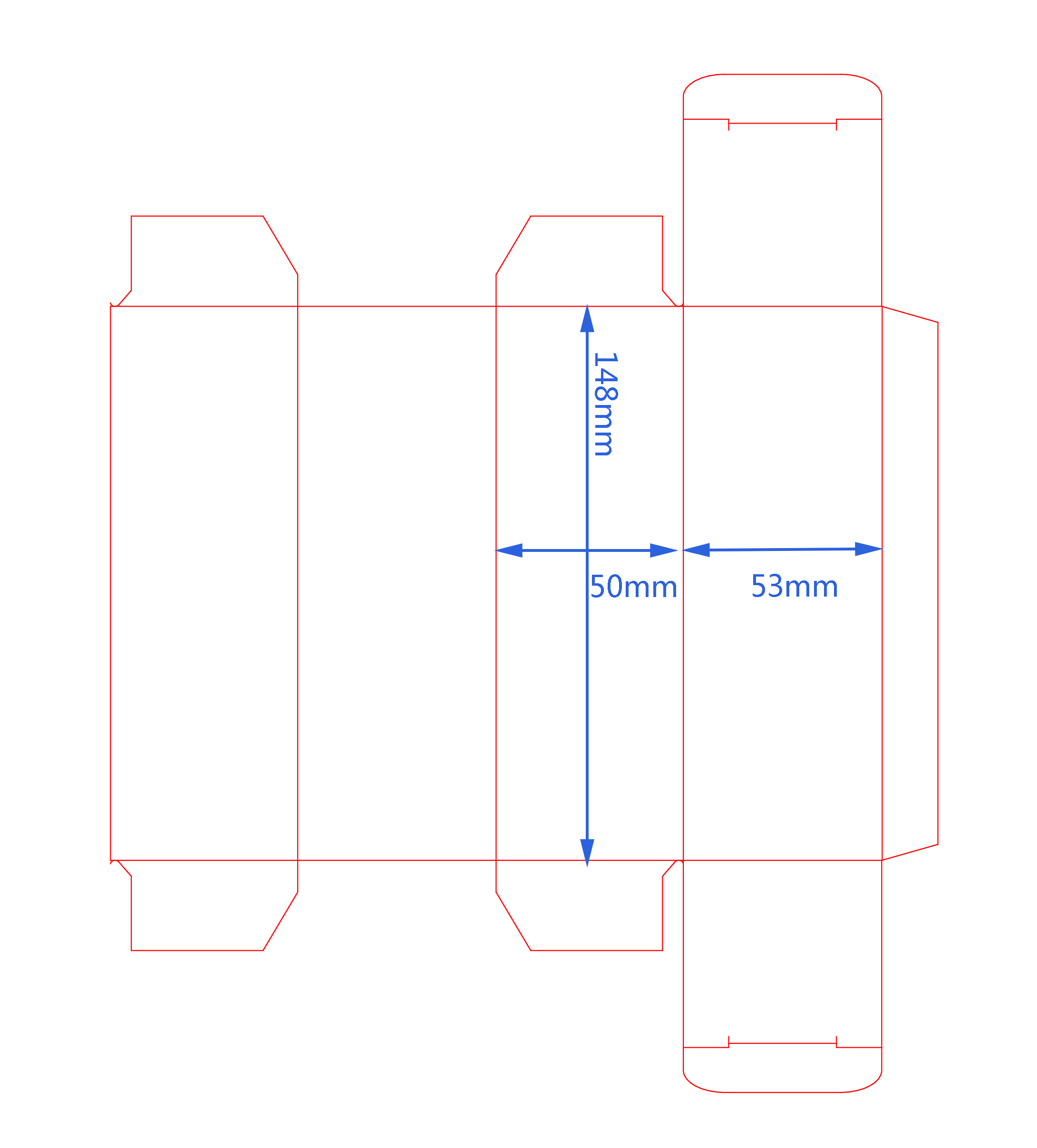 120ml paper box die cut line