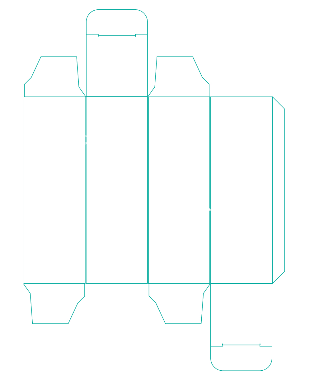 die cut for two tuck end paper box