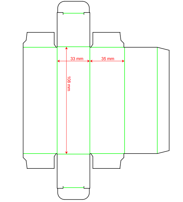 die cut line for 30ml vaping bottle