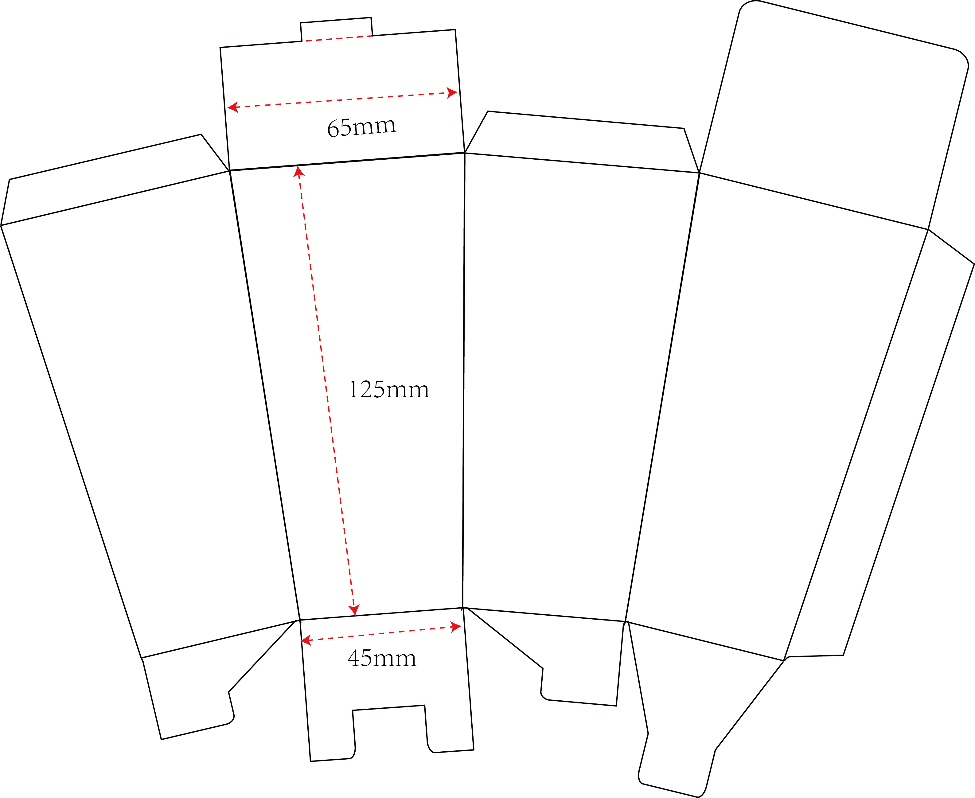 artwork of trapezoid shape paper box