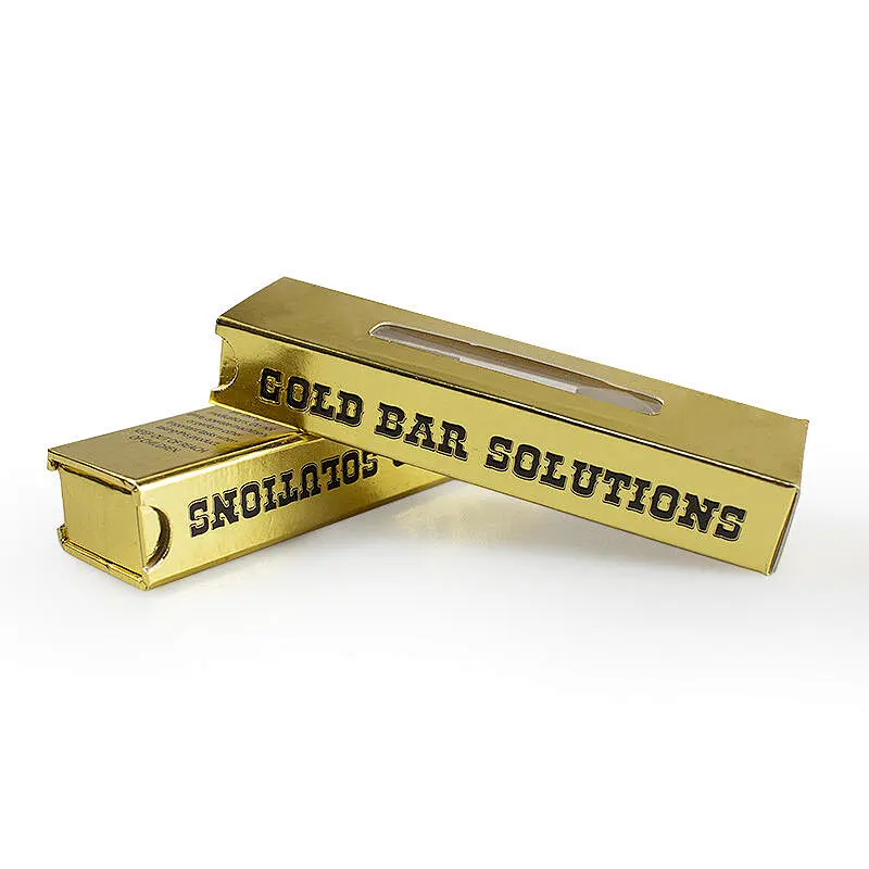 Customized gold bar vaping pen paper package drawer box with window and insert