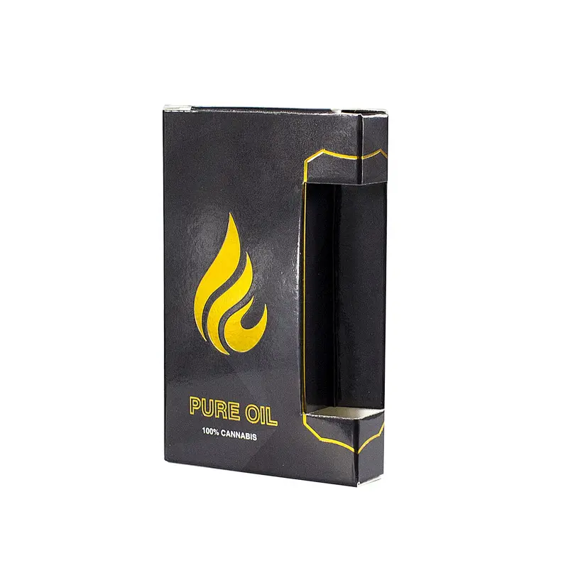 gold foil logo stamping paper package box for disposable vaping