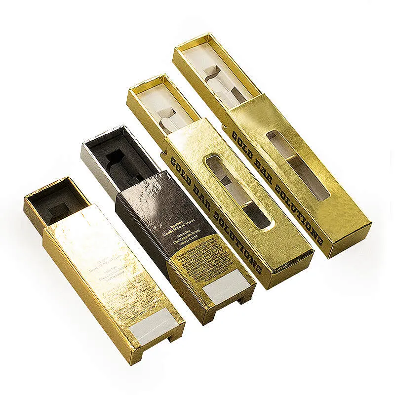 foil gold paper package box with insert for vape pen package