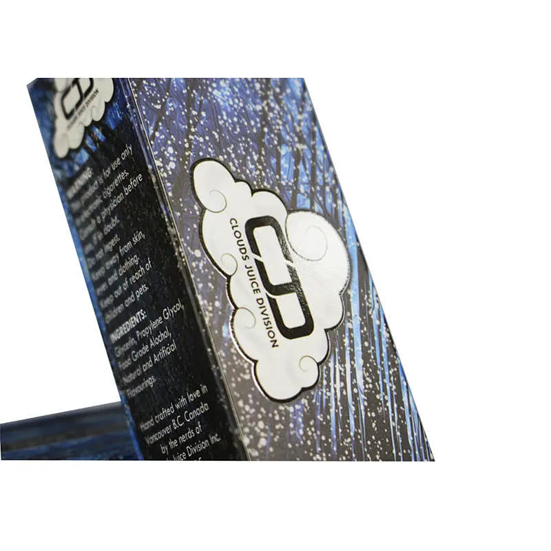 custom e cigarate oil bottle vaping paper package box with shinny spot uv