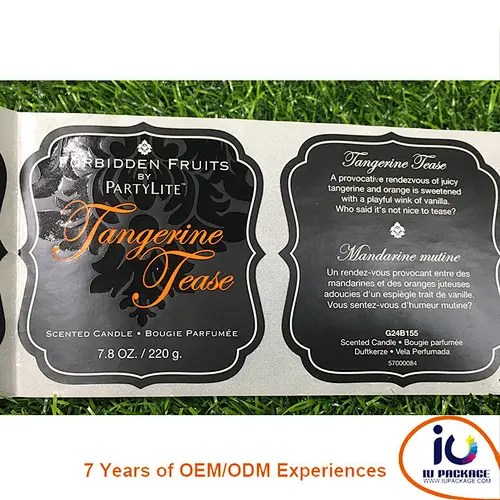 glossy sopt uv on matt laminated package label