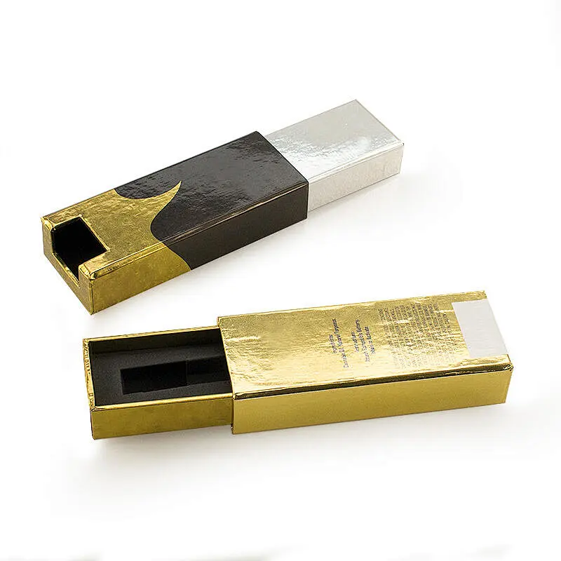 foil gold paper package box with insert for vape pen package
