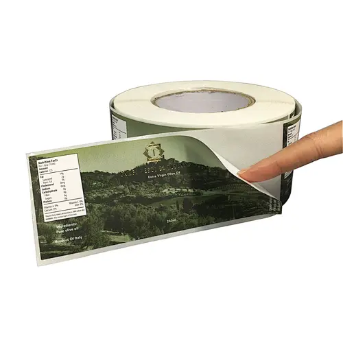 matt lamination adhesive roll package label with logo gold stamping