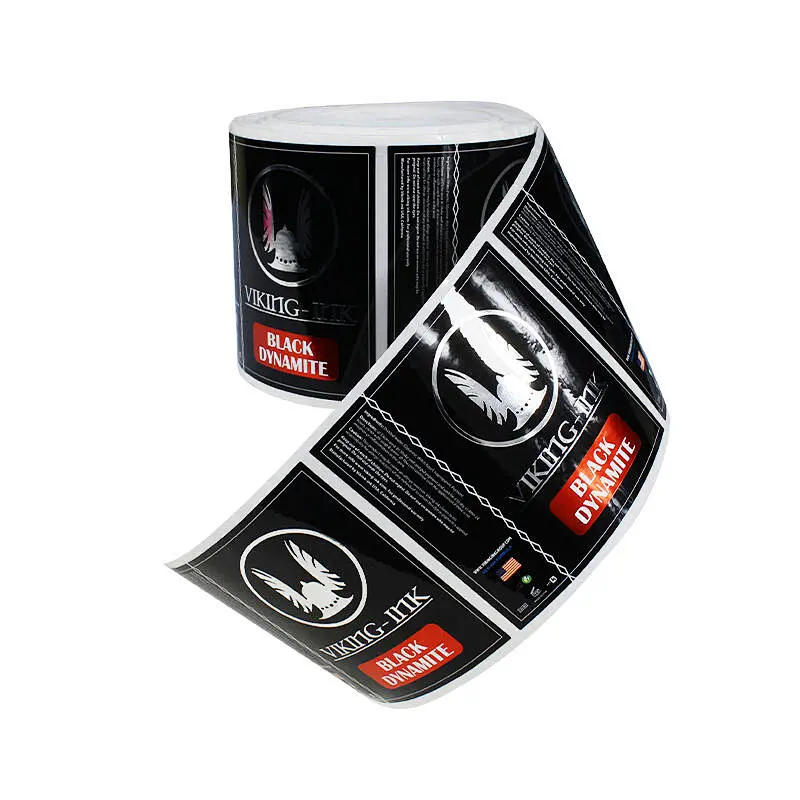 silver foil logo stamping printed package adhesive label for bottle