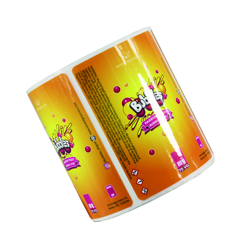 glossy adhesive label for oil bottle