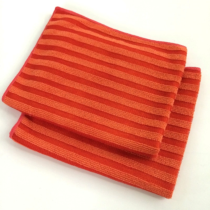Microfiber stripe scrubber floor cloth