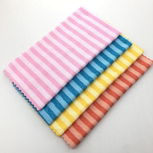 Microfiber stripe cleaning cloth