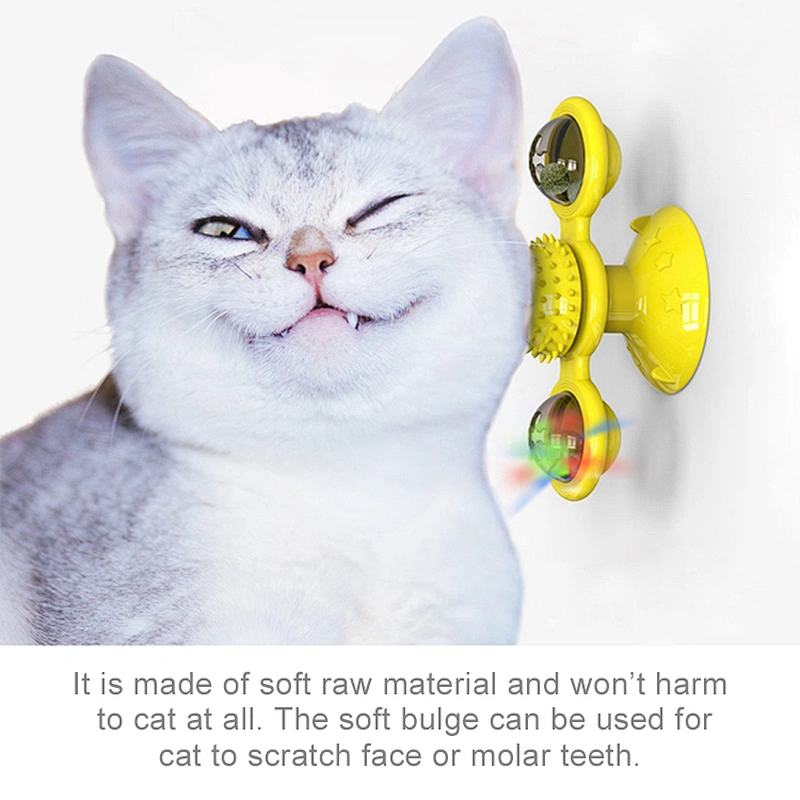 2020 Hot Sale Interactive Turntable Teasing Cat Toy With Led Ball And Catnip Ball