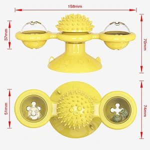 2021 Hot Sale Interactive Windmill Turntable LED Catnip Ball Pet Cat toy