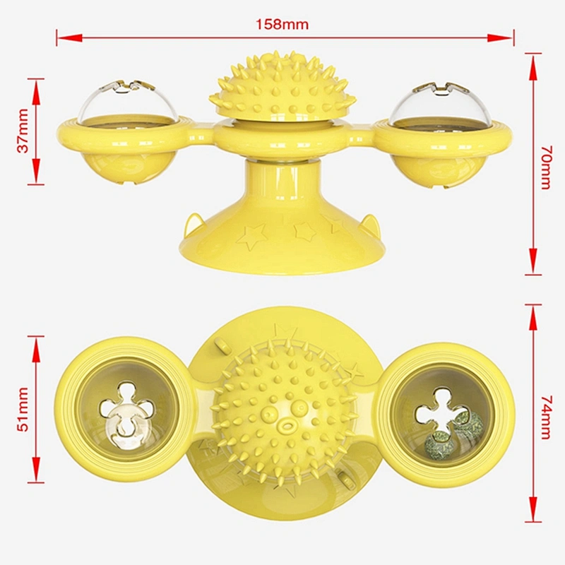 2021 Hot Sale Interactive Windmill Turntable LED Catnip Ball Pet Cat toy