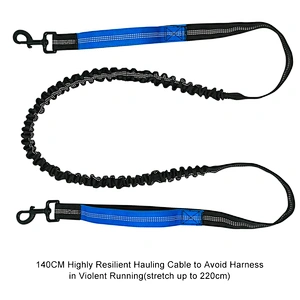 Retractable premium braided cotton rope reflective hands free dog collar leash