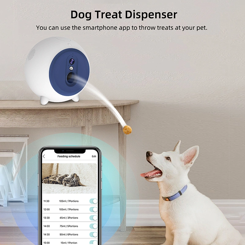 Automatic dog Interactive Smart Wifi APP Remote Control Pet Camera Food Treat Feeder Dispenser