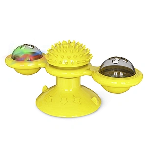 2020 Hot Sale Interactive Turntable Teasing Cat Toy With Led Ball And Catnip Ball