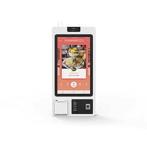 23.6 Inch Android Self Service Pos Visitor Kiosk With Built In Printer Scanner NFC