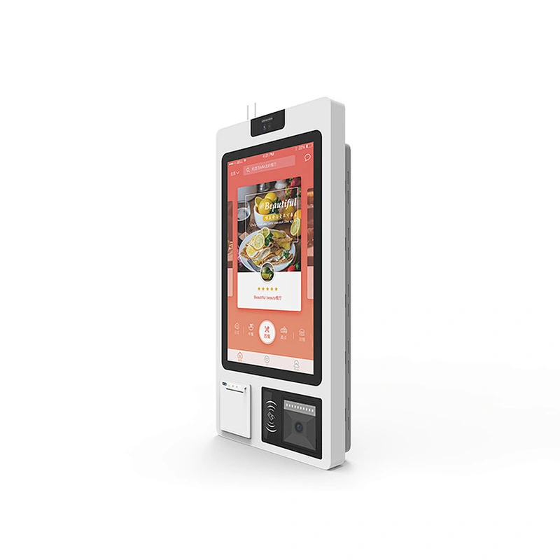 23.6 Inch Android Self Service Pos Visitor Kiosk With Built In Printer Scanner NFC