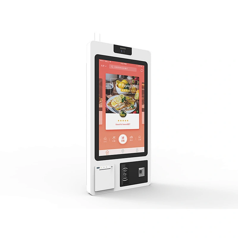 23.6 Inch Android Self Service Pos Visitor Kiosk With Built In Printer Scanner NFC