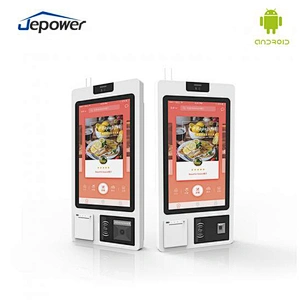 23.6 Inch Android Self Service Pos Visitor Kiosk With Built In Printer Scanner NFC