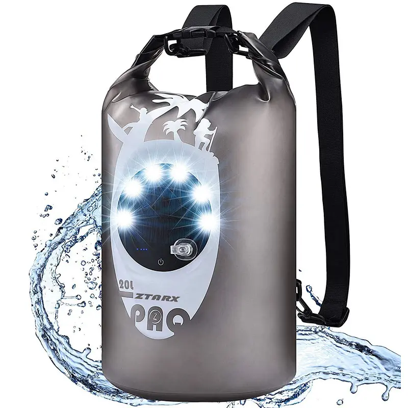 Ztarx 2.0 Two-side led Waterproof Backpack Dry bag with Power Bank and lighting