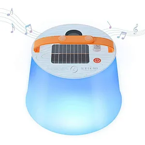 Factory patent Inflatable Solar Camping Lantern bluetooth solar Speaker