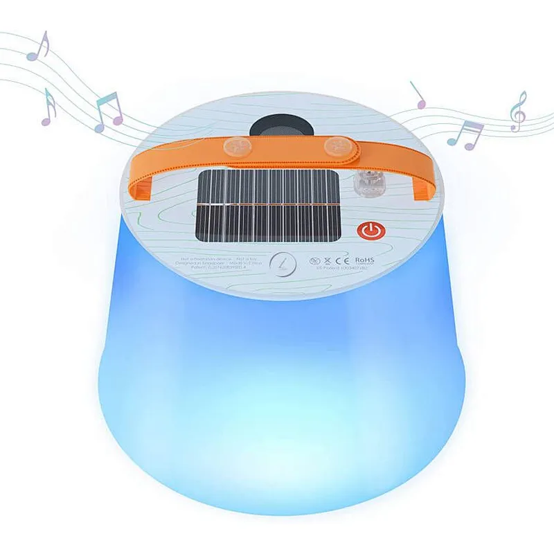 Factory patent Inflatable Solar Camping Lantern bluetooth solar Speaker