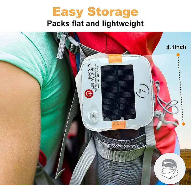 ZTARX Solar&USB Inflatable Camping Lantern Light