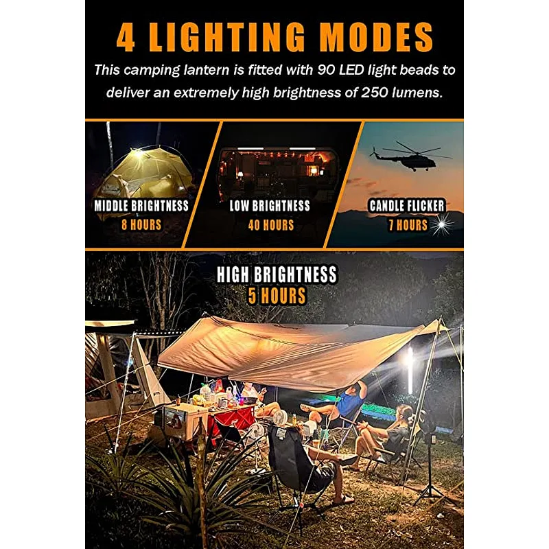 Ztarx Solar & USB Charging Built-in Battery Inflatable LED Tube Camping Light