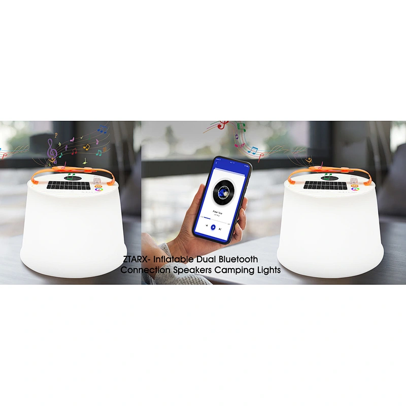 Ztarx Dual Bluetooth Speaker Inflatable Multifunctional Camping Light