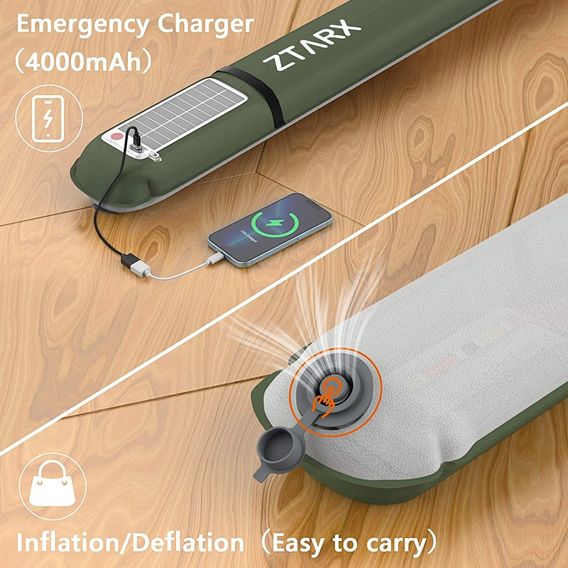 Ztarx Solar & USB Charging Built-in Battery Inflatable LED Tube Camping Light