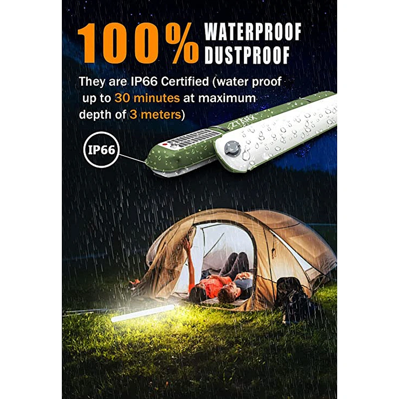 Ztarx Solar & USB Charging Built-in Battery Inflatable LED Tube Camping Light