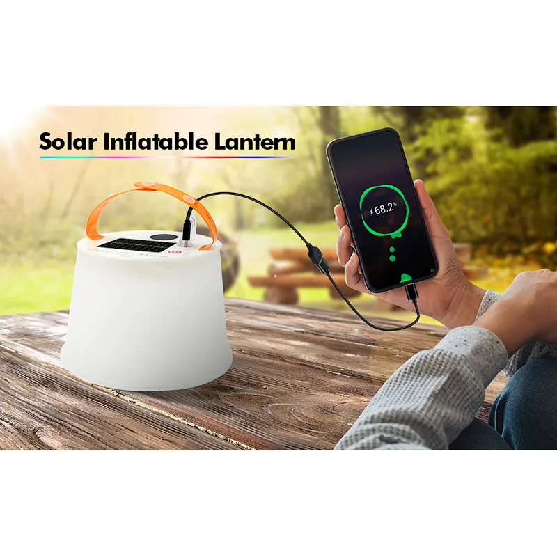 Factory patent Inflatable Solar Camping Lantern bluetooth solar Speaker