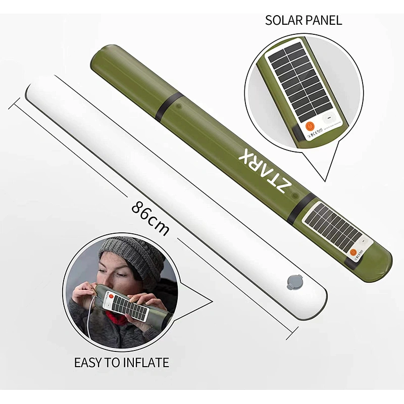 Ztarx Solar & USB Charging Built-in Battery Inflatable LED Tube Camping Light