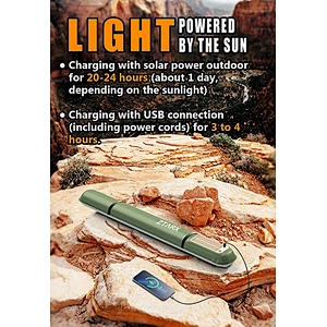 Ztarx Solar & USB Charging Built-in Battery Inflatable LED Tube Camping Light