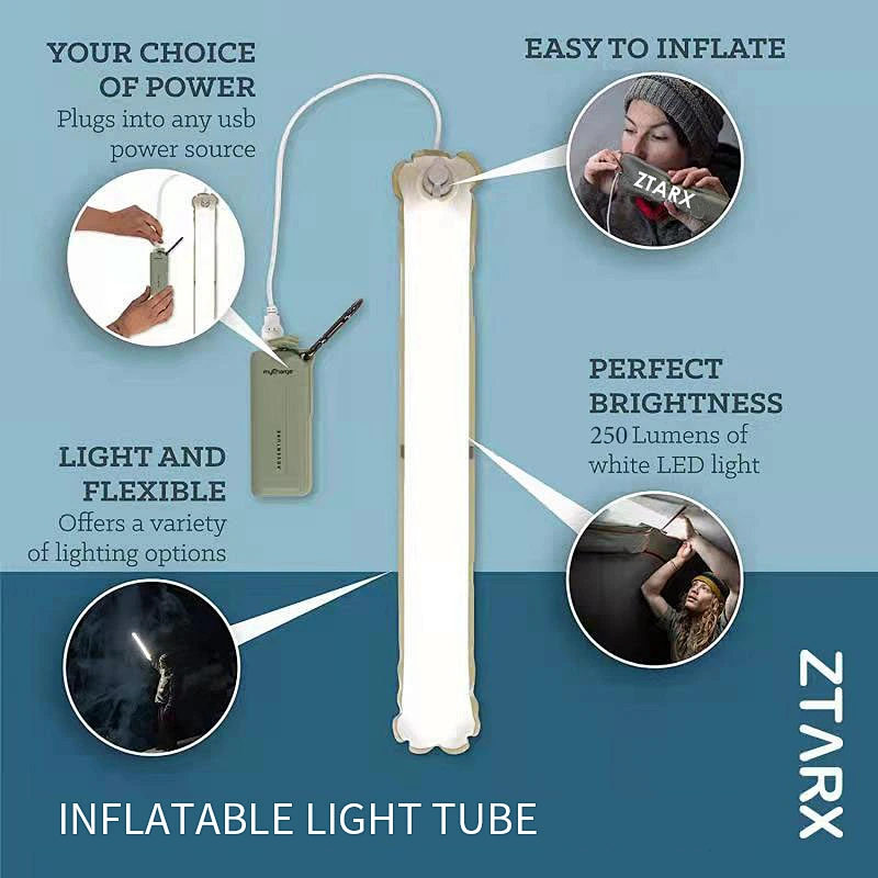 Ztarx USB In-Line Inflatable LED Tube  Camping Light