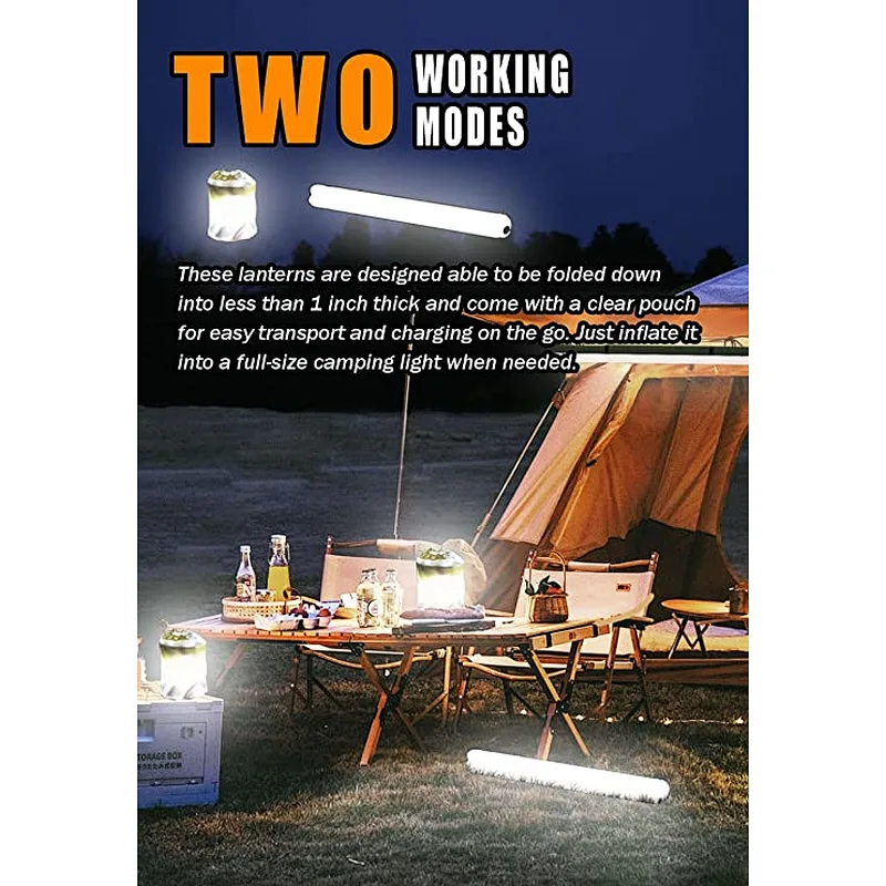 Ztarx USB Charging Built-in Battery Inflatable LED Tube Camping Light