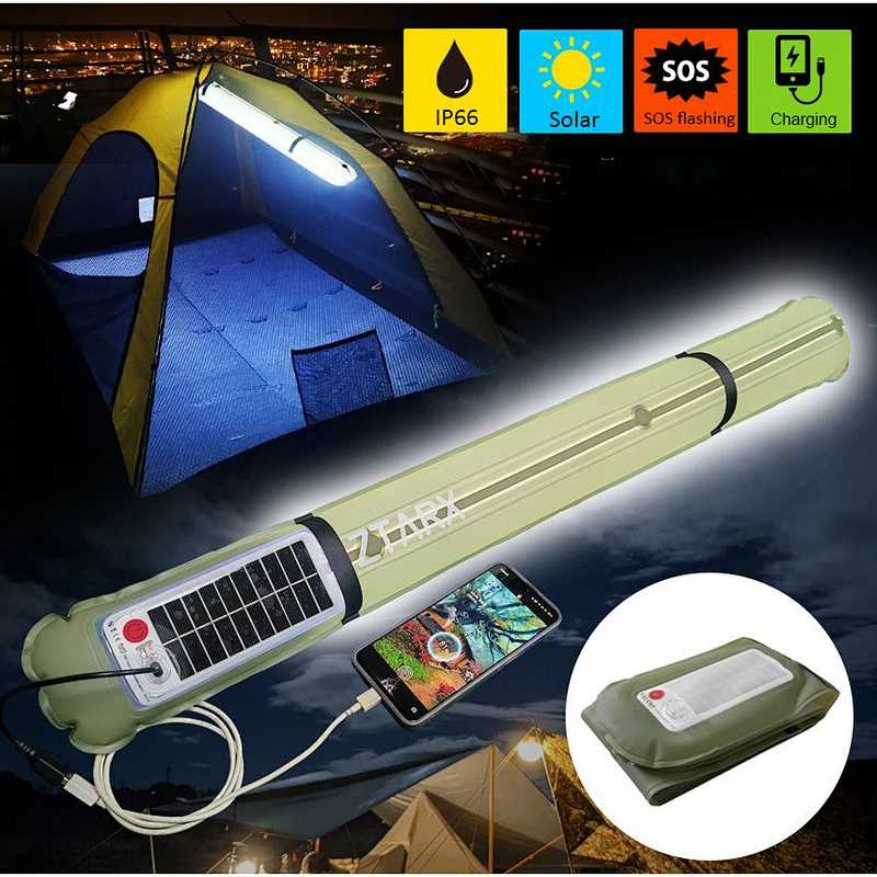 Ztarx Solar & USB Charging Built-in Battery Inflatable LED Tube Camping Light