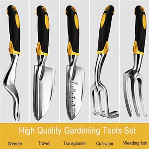 Garden Tool Set for Gardener - 5 PCS (Trowel, Transplanter, Cultivator, Weeder, Weeding Fork)