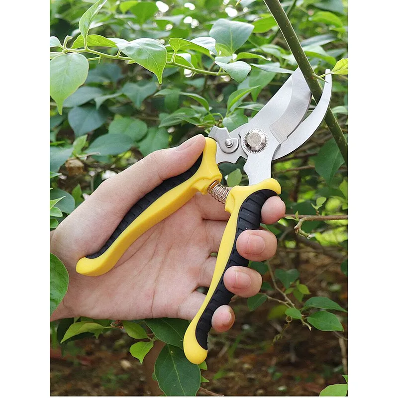 Hot selling mini soft plastic PVC handle garden tool stainless steel garden leaf shear mini garden shear