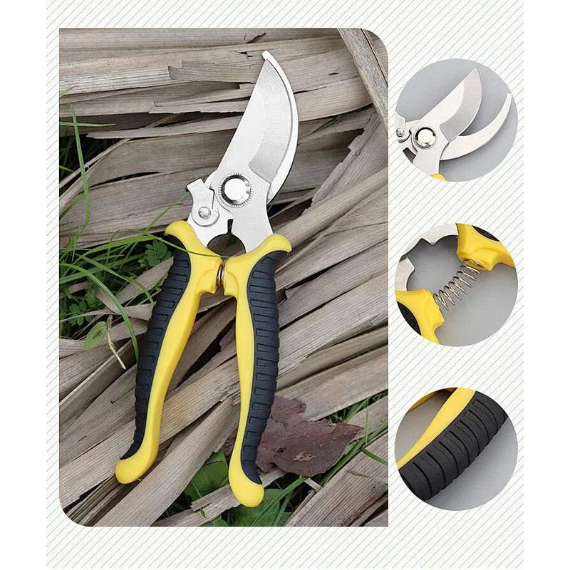 Hot selling mini soft plastic PVC handle garden tool stainless steel garden leaf shear mini garden shear