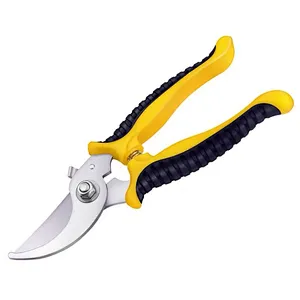 Hot selling mini soft plastic PVC handle garden tool stainless steel garden leaf shear mini garden shear