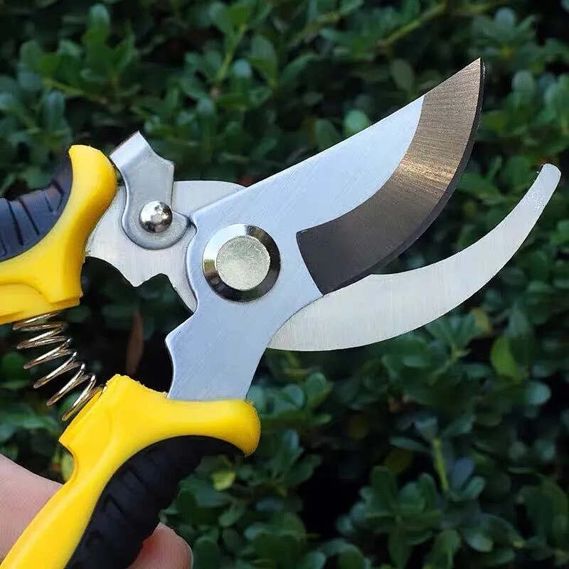 Hot selling mini soft plastic PVC handle garden tool stainless steel garden leaf shear mini garden shear