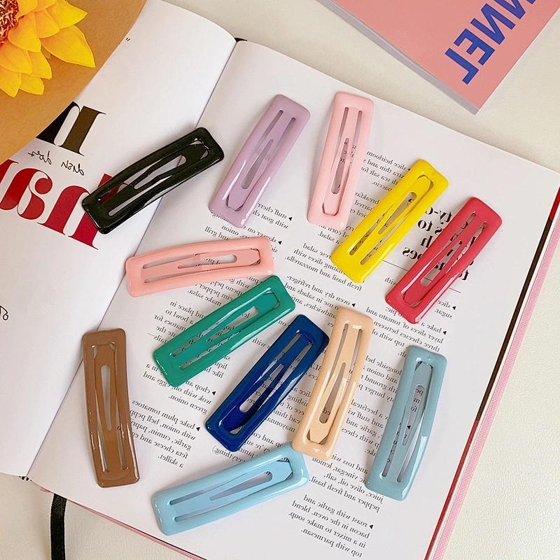 8 pcs sets colorful rectangle hair clip